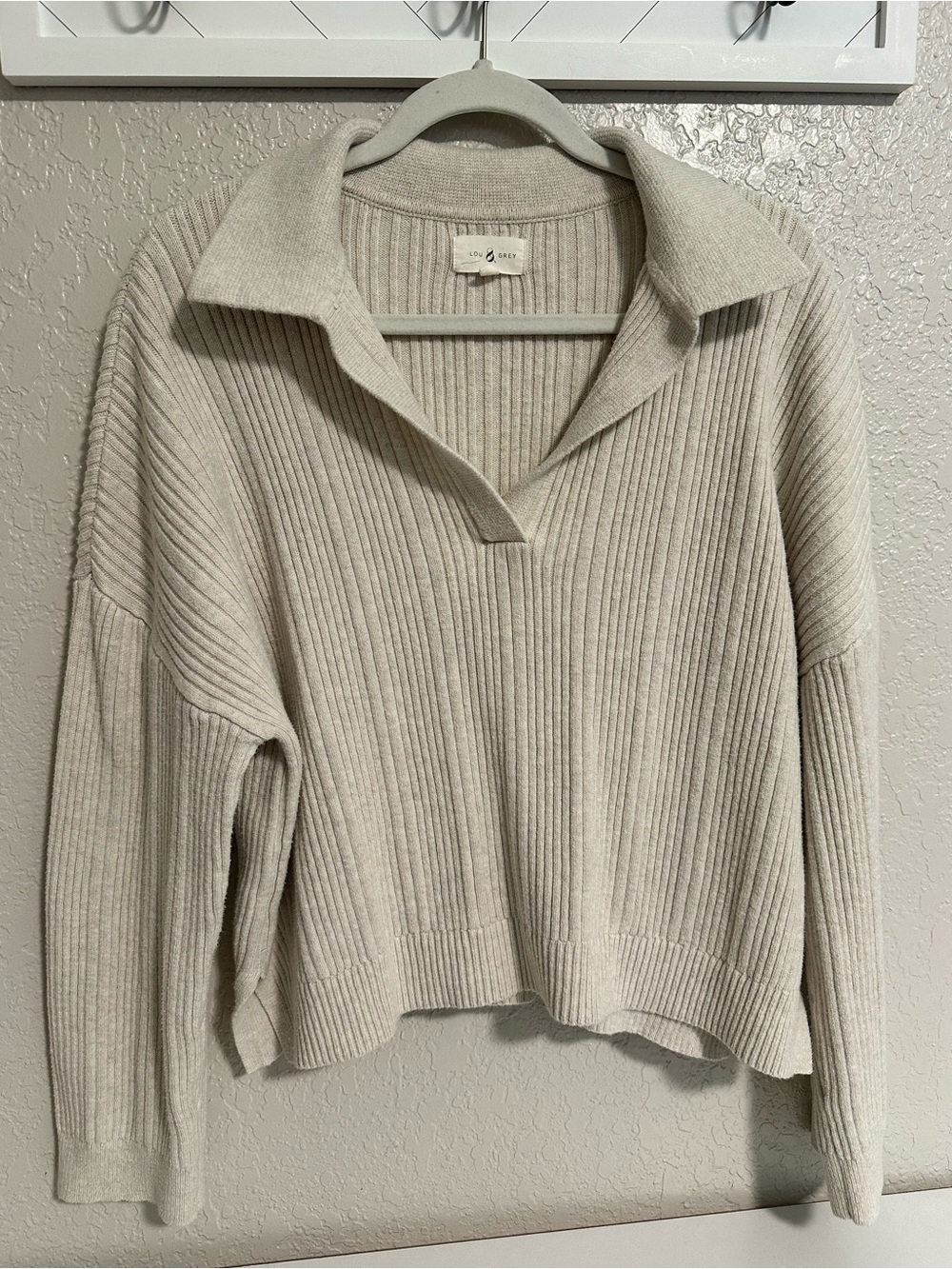 Lou & Grey Light Cream Ribbed Pullover - Picture 3 of 5